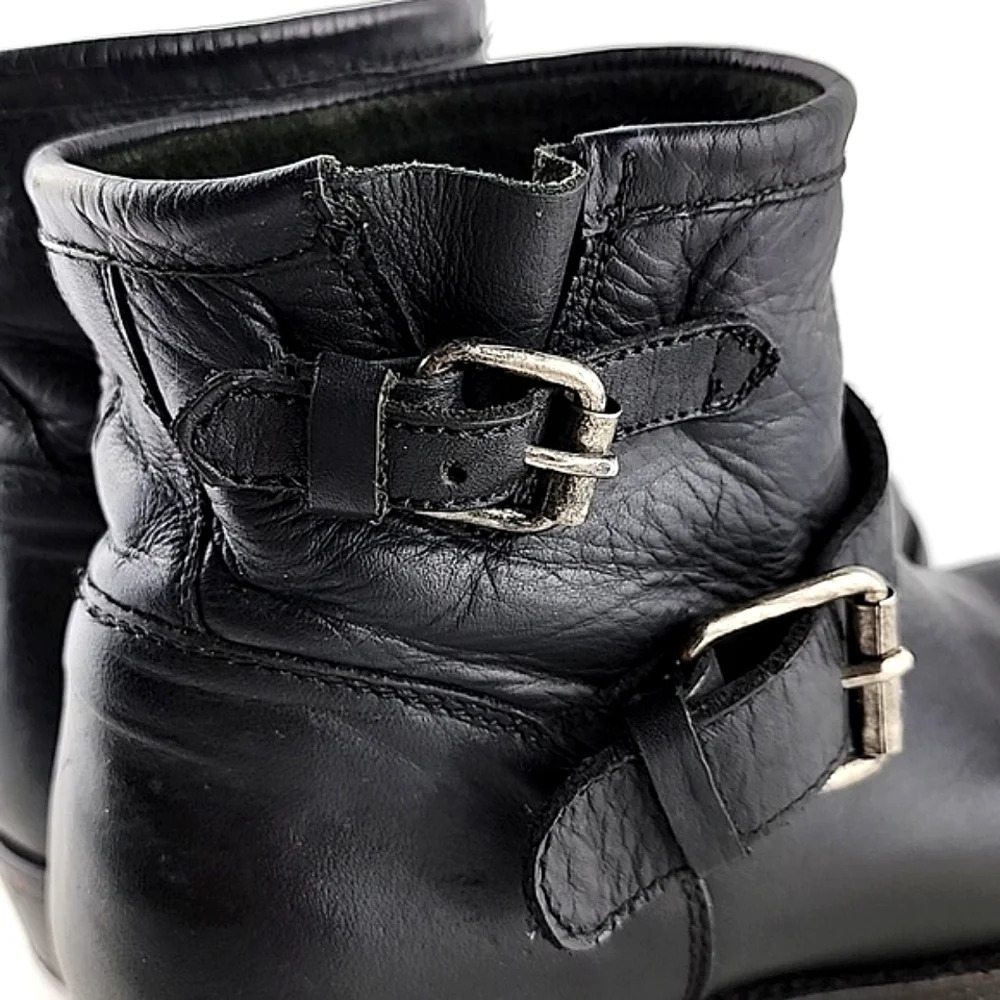 ASH Women's Trick Black Leather Biker Double Strap Buckle Ankle Boot 37 - Picture 9 of 16